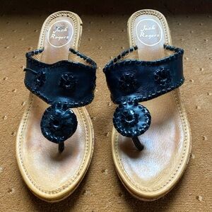 Jack Rogers brown and black wedge sandal!